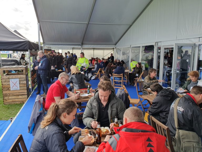 Dining area in the Marquee Suppliers' Pavilion