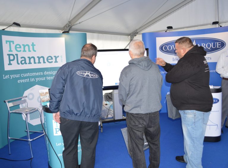 Nick Drew demonstrating TentPlanner in the Marquee Suppliers' Pavilion