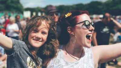 Family at an outdoor festival